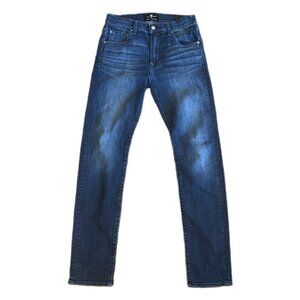 7 For All Mankind Jean Mens Paxtyn Luxe Performance Size 28x31 Blue Distressed